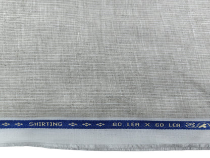 100% Pure European Linen 60 LEA Shirting Fabric (Beige, Striped)