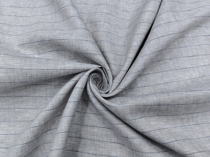 100% Pure European Linen 70 LEA Shirting Fabric (Stoned Beige, Striped)