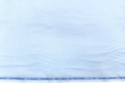 100% Pure European Linen 60 Lea Shirting Fabric (White, Plain )