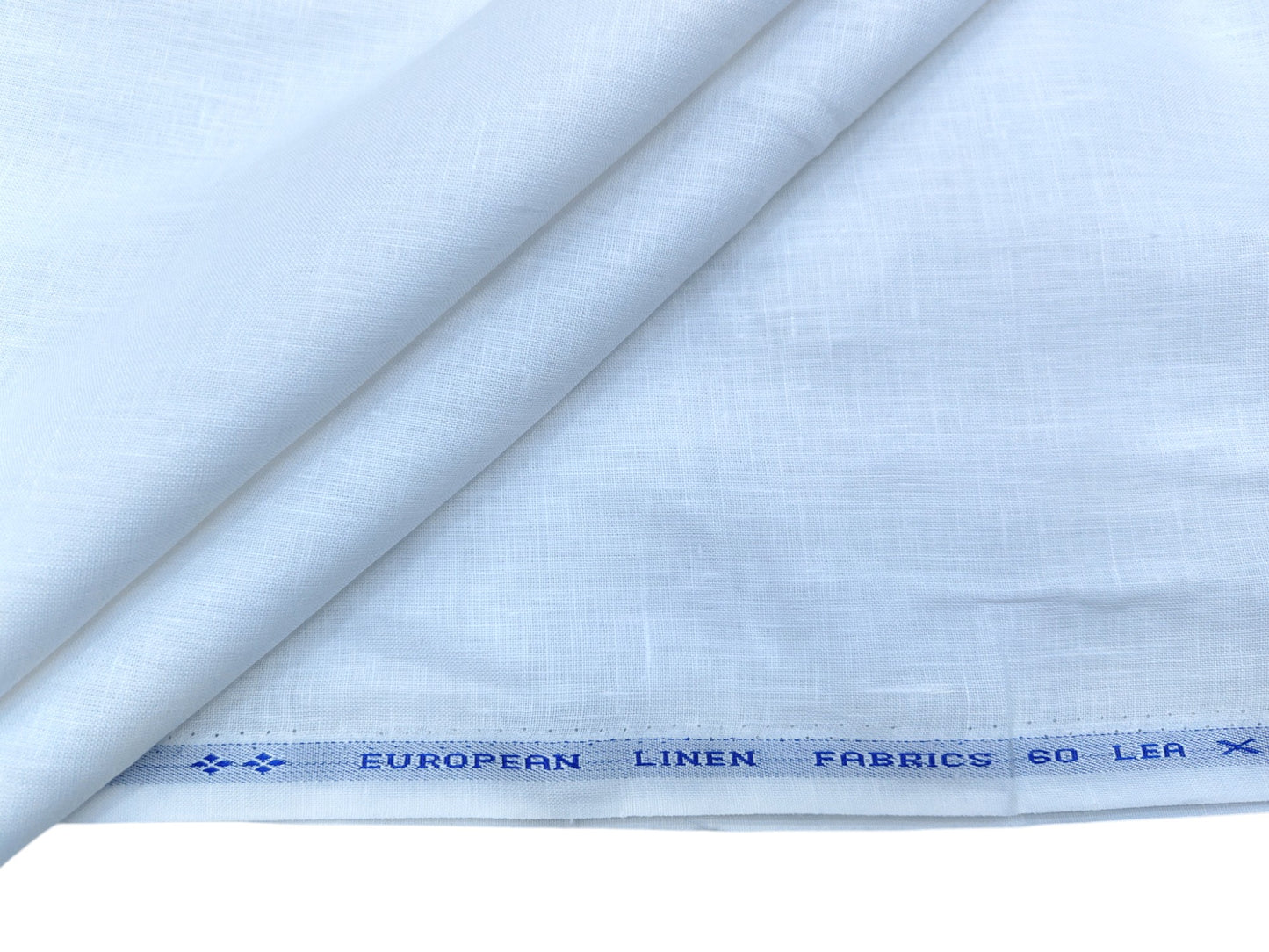 100% Pure European Linen 60 Lea Shirting Fabric (White, Plain )
