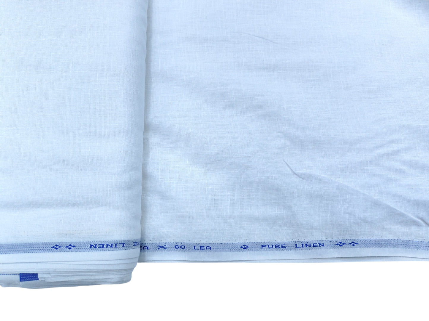 100% Pure European Linen 60 Lea Shirting Fabric (White, Plain )