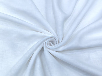 100% Pure European Linen 60 Lea Shirting Fabric (White, Plain )