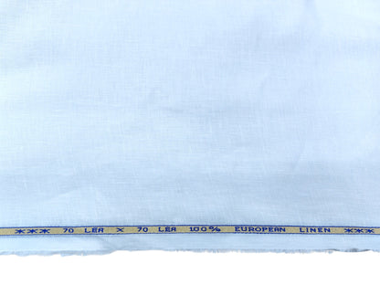 100% Pure European Linen 70 Lea Shirting Fabric (White, Plain )