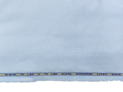 100% Pure European Linen 70 Lea Shirting Fabric (White, Plain )
