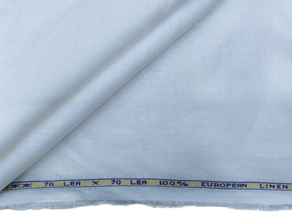 100% Pure European Linen 70 Lea Shirting Fabric (White, Plain )
