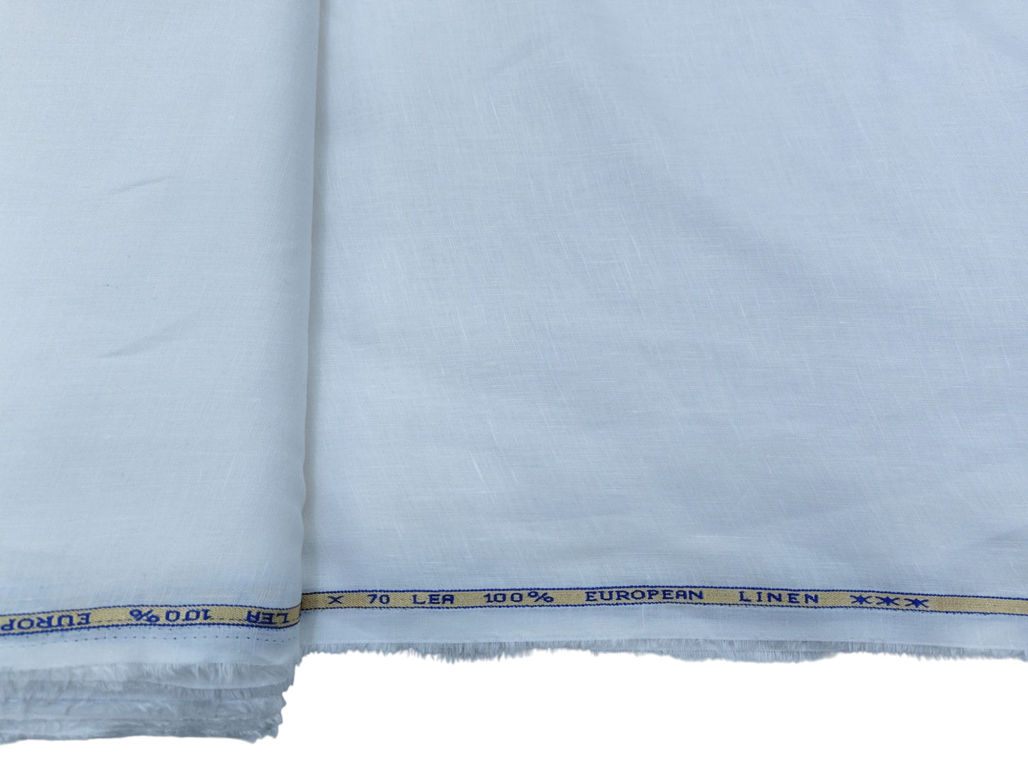 100% Pure European Linen 70 Lea Shirting Fabric (White, Plain )