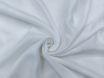 100% Pure European Linen 70 Lea Shirting Fabric (White, Plain )