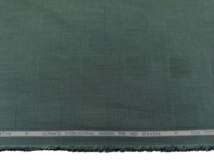 Spaada 100% Giza Cotton Luxury Shirting Fabric (Green , Patterned)