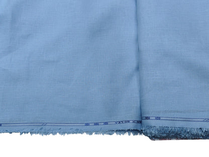 100% European Linen 60 LEA Shirting Fabric (Sky Blue, Plain )