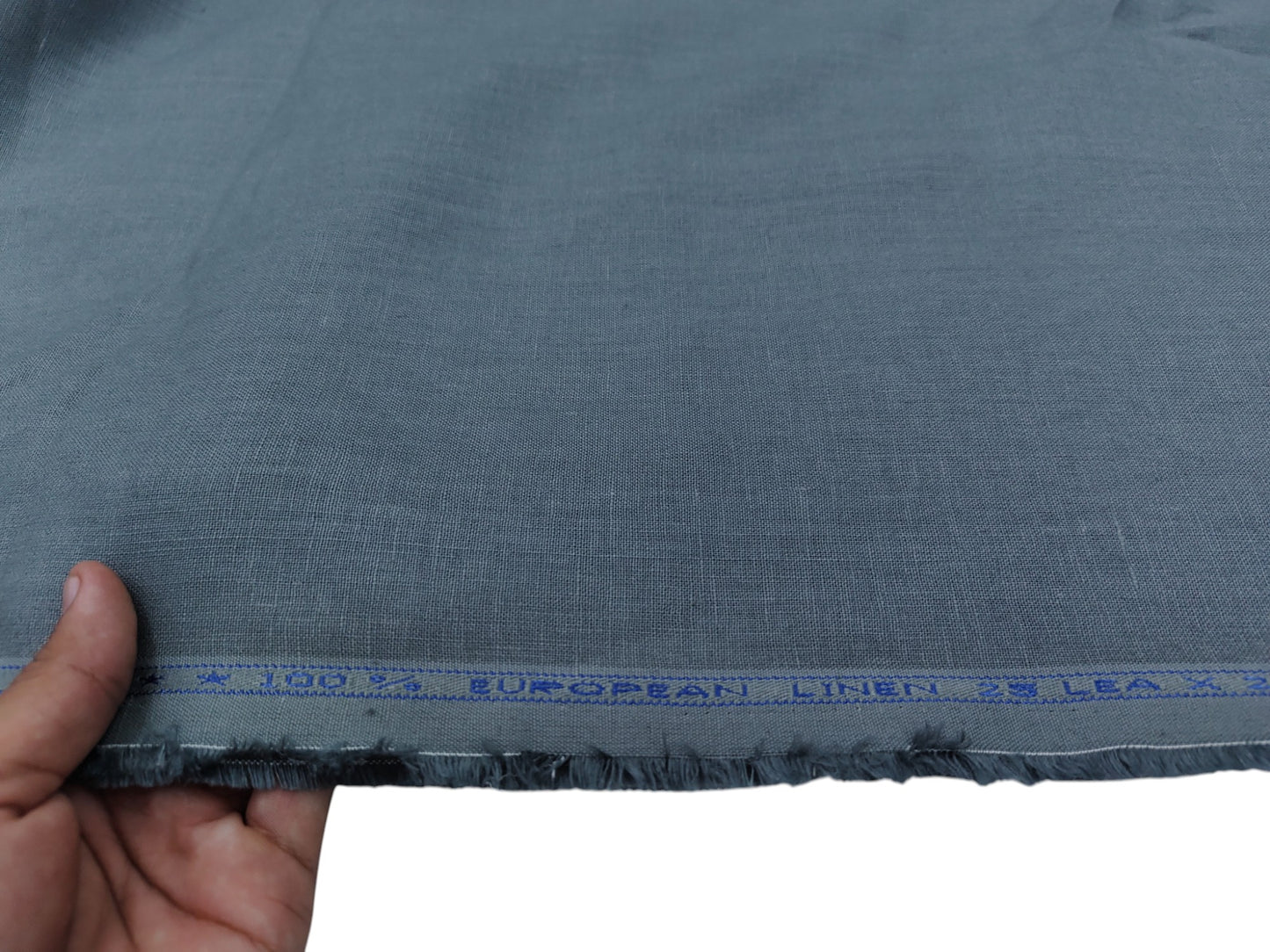 100% Pure European Linen 25 LEA Suiting Fabric (Pastel Grey, Plain )