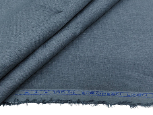100% Pure European Linen 25 LEA Suiting Fabric (Pastel Grey, Plain )
