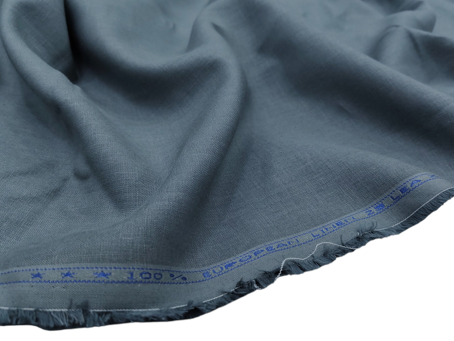 100% Pure European Linen 25 LEA Suiting Fabric (Pastel Grey, Plain )