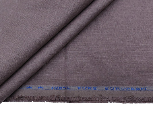 100% Pure European Linen 25 LEA Suiting Fabric (Pastel Light Brown, Plain )