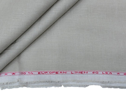 100% European Linen 60 LEA Shirting Fabric (Classic Beige, Plain )
