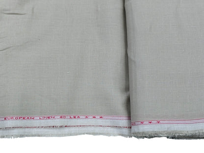 100% European Linen 60 LEA Shirting Fabric (Classic Beige, Plain )