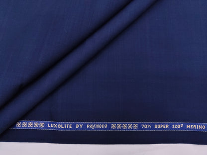 Raymond Luxolite 70% Wool Super 120's Premium Suiting Fabric (Navy Blue, Silent Checks)