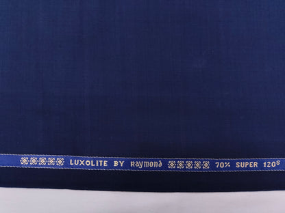 Raymond Luxolite 70% Wool Super 120's Premium Suiting Fabric (Navy Blue, Silent Checks)