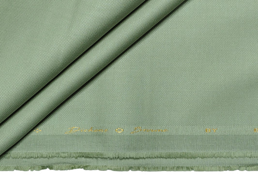 Dickens & Browne 100% Cotton Stretch Suiting Fabric (Pista Green, Textured)