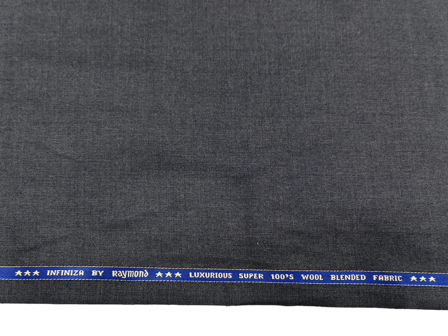 Raymond Infiniza 50% Wool Super 100's Suiting Fabric (Dark Grey, Plain Weave)