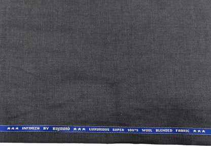 Raymond Infiniza 50% Wool Super 100's Suiting Fabric (Dark Grey, Plain Weave)