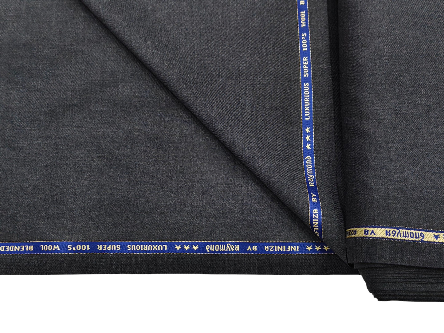 Raymond Infiniza 50% Wool Super 100's Suiting Fabric (Dark Grey, Plain Weave)