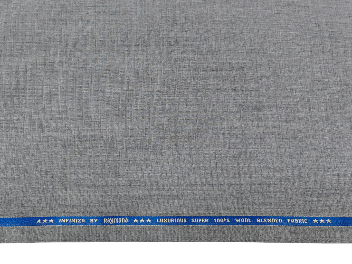 Raymond Infiniza 50% Wool Super 100's Suiting Fabric (Light Grey, Plain Weave)
