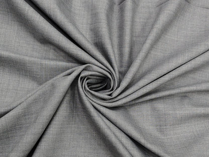 Raymond Infiniza 50% Wool Super 100's Suiting Fabric (Light Grey, Plain Weave)