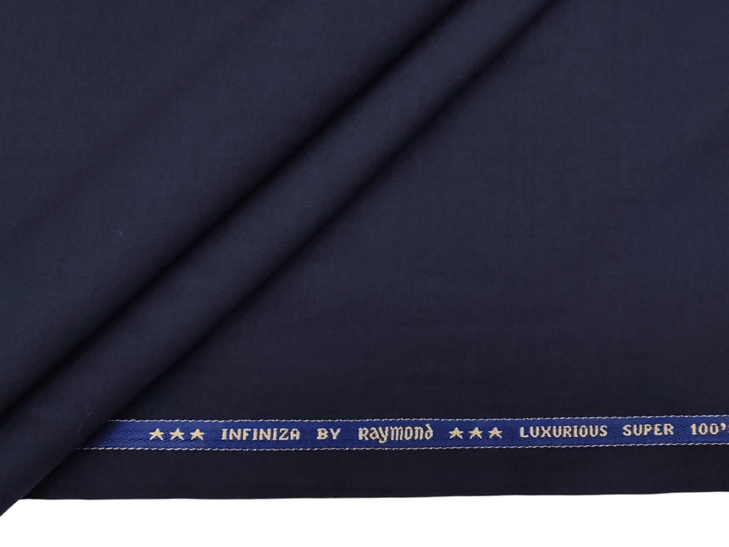 Raymond Infiniza 50% Wool Super 100's Suiting Fabric (Navy Blue, Plain Weave)