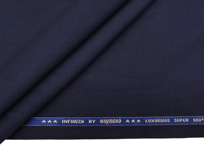 Raymond Infiniza 50% Wool Super 100's Suiting Fabric (Navy Blue, Plain Weave)