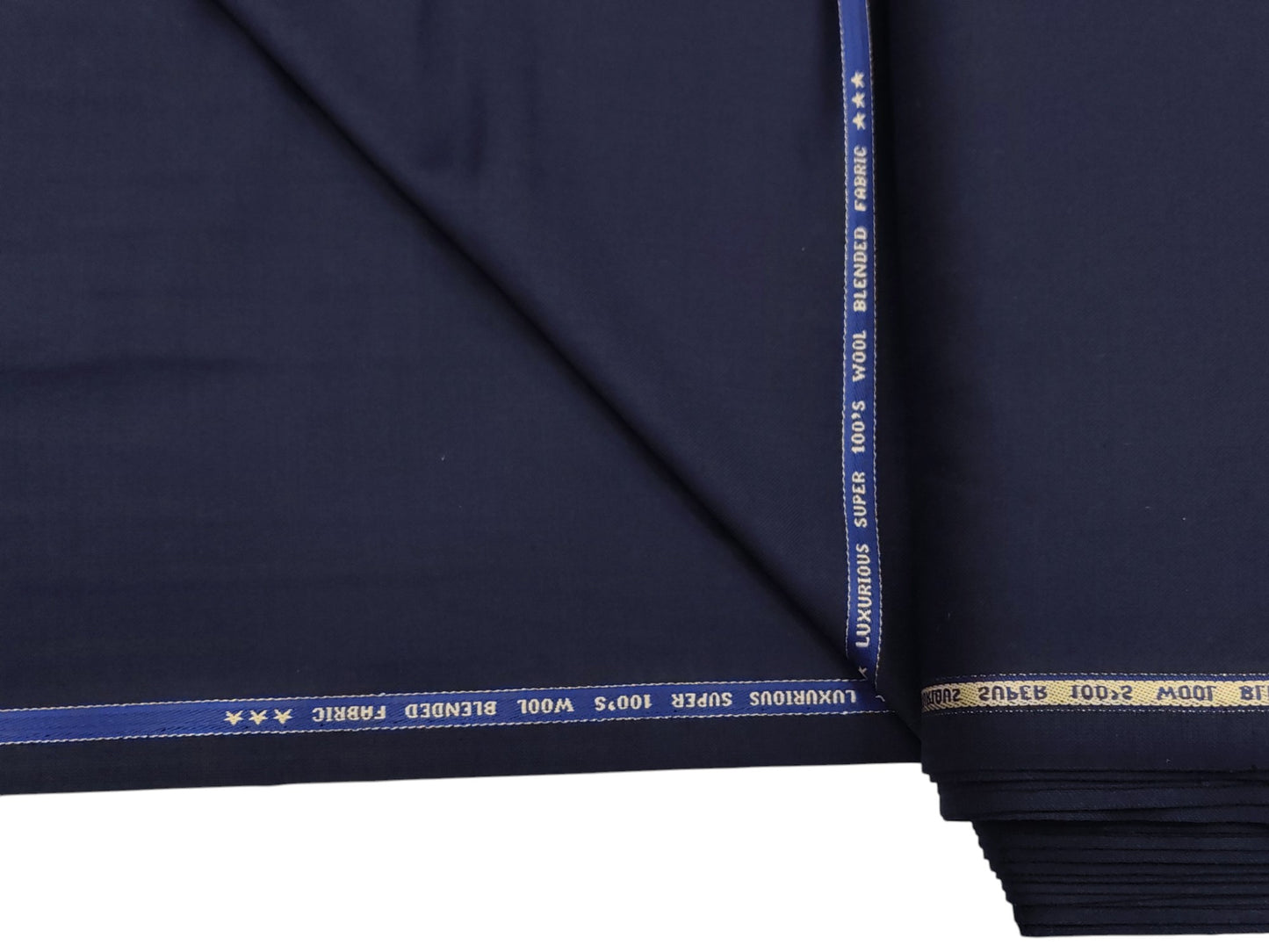 Raymond Infiniza 50% Wool Super 100's Suiting Fabric (Navy Blue, Plain Weave)