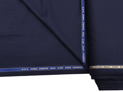 Raymond Infiniza 50% Wool Super 100's Suiting Fabric (Navy Blue, Plain Weave)