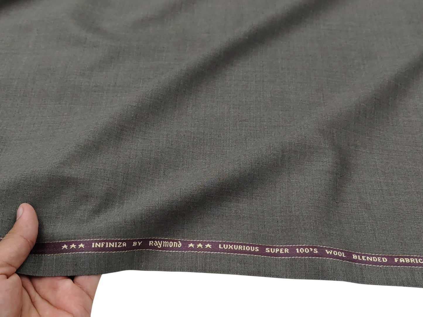 Raymond Infiniza 50% Wool Super 100's Suiting Fabric (Brown, Plain Weave)
