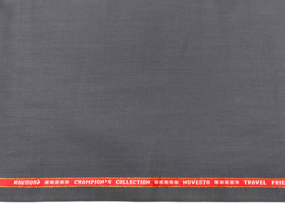 Raymond Nuvesto Super 100's Suiting Fabric (Grey, Plain Weave)