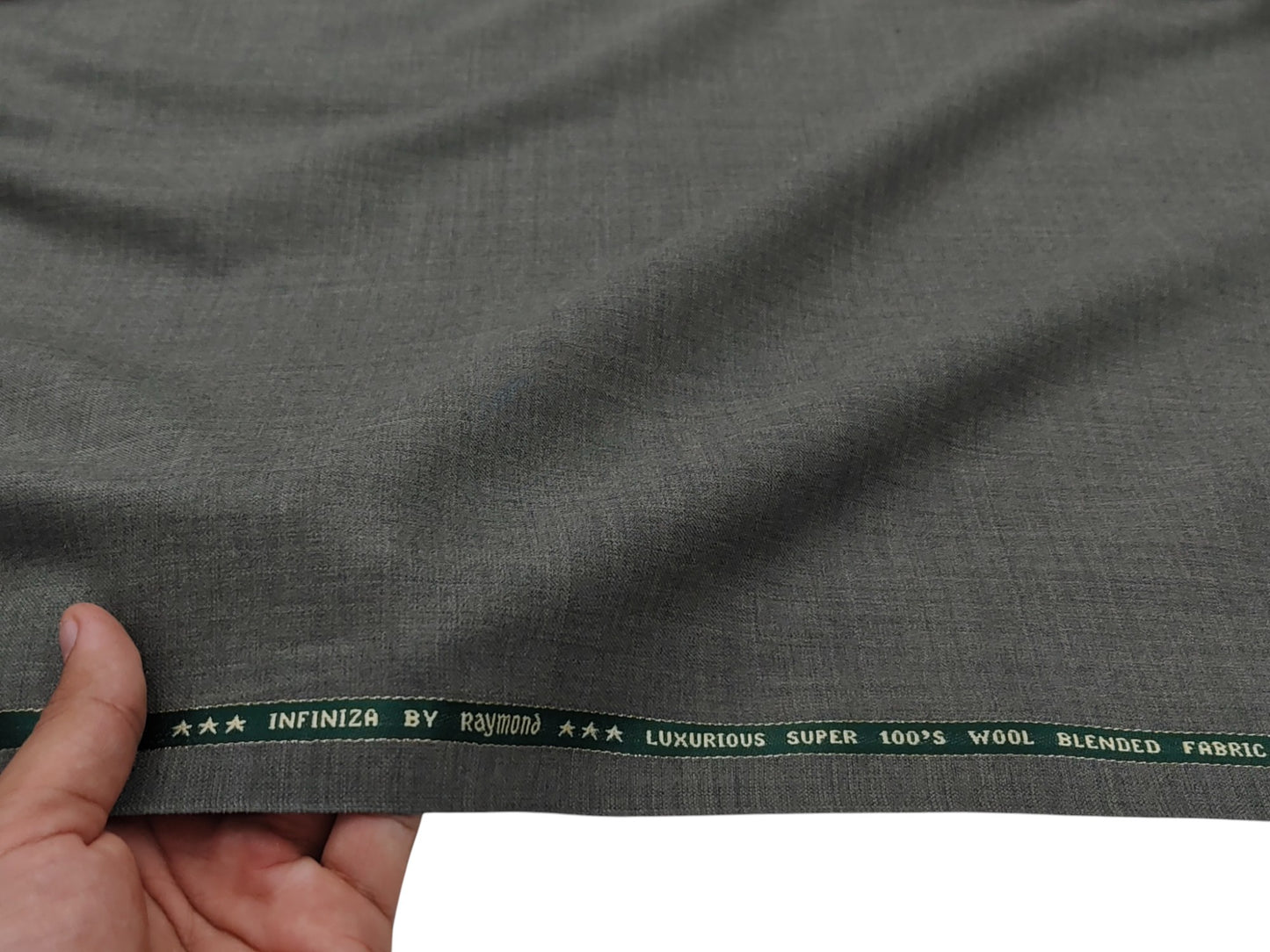 Raymond Infiniza 50% Wool Super 100's Suiting Fabric (Pista Green, Plain Weave)