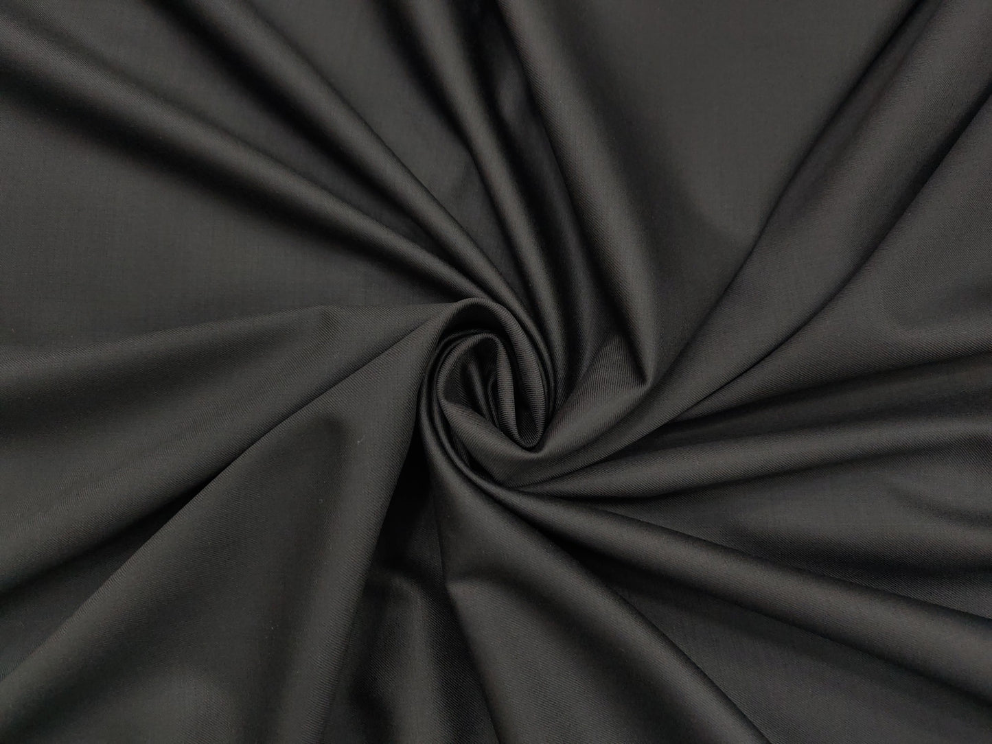 Raymond The Elanza Collection 70% Wool Super 120's Suiting Fabric (Pure Black, Plain Weave)