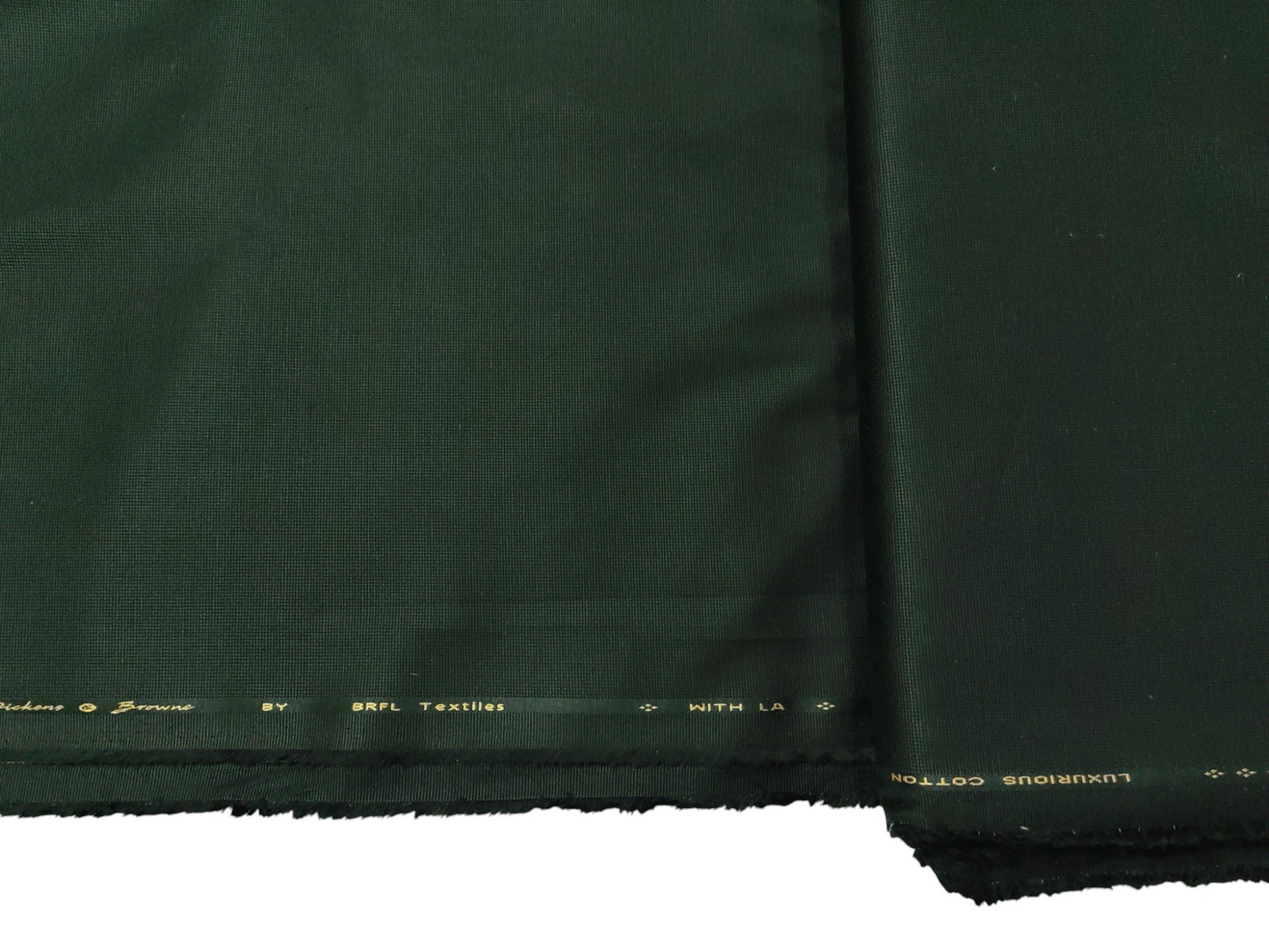 Dickens & Browne 100% Cotton Stretch Suiting Fabric (Bottle Green, Textured)