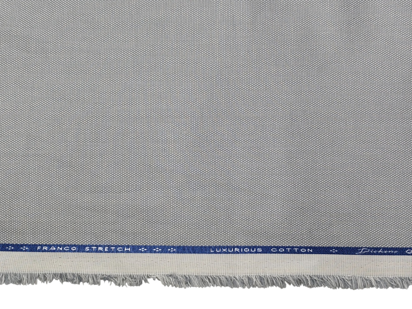 Dickens & Browne 100% Cotton Stretch Suiting Fabric (Light Grey, Textured)