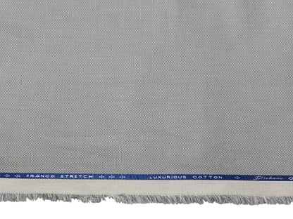 Dickens & Browne 100% Cotton Stretch Suiting Fabric (Light Grey, Textured)