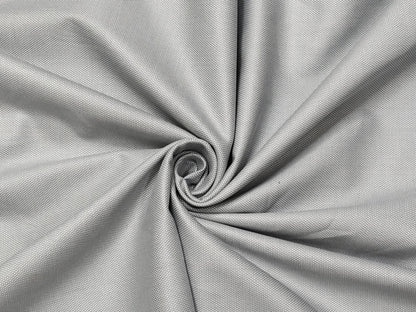 Dickens & Browne 100% Cotton Stretch Suiting Fabric (Light Grey, Textured)