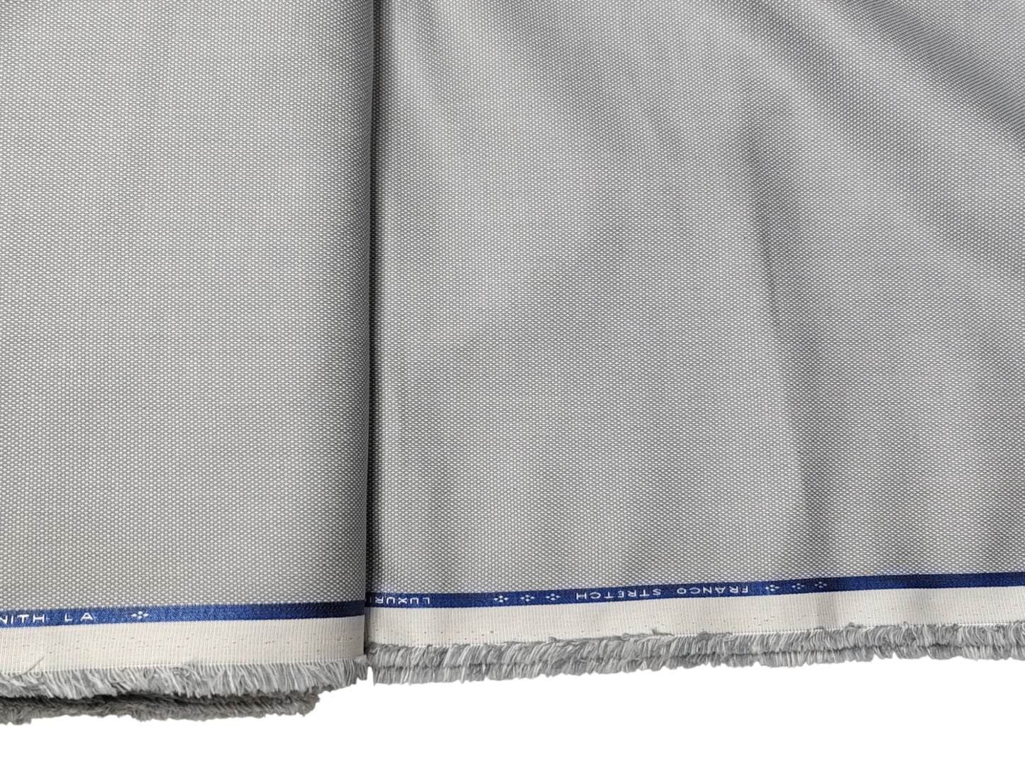 Dickens & Browne 100% Cotton Stretch Suiting Fabric (Light Grey, Textured)