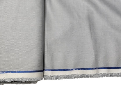 Dickens & Browne 100% Cotton Stretch Suiting Fabric (Light Grey, Textured)