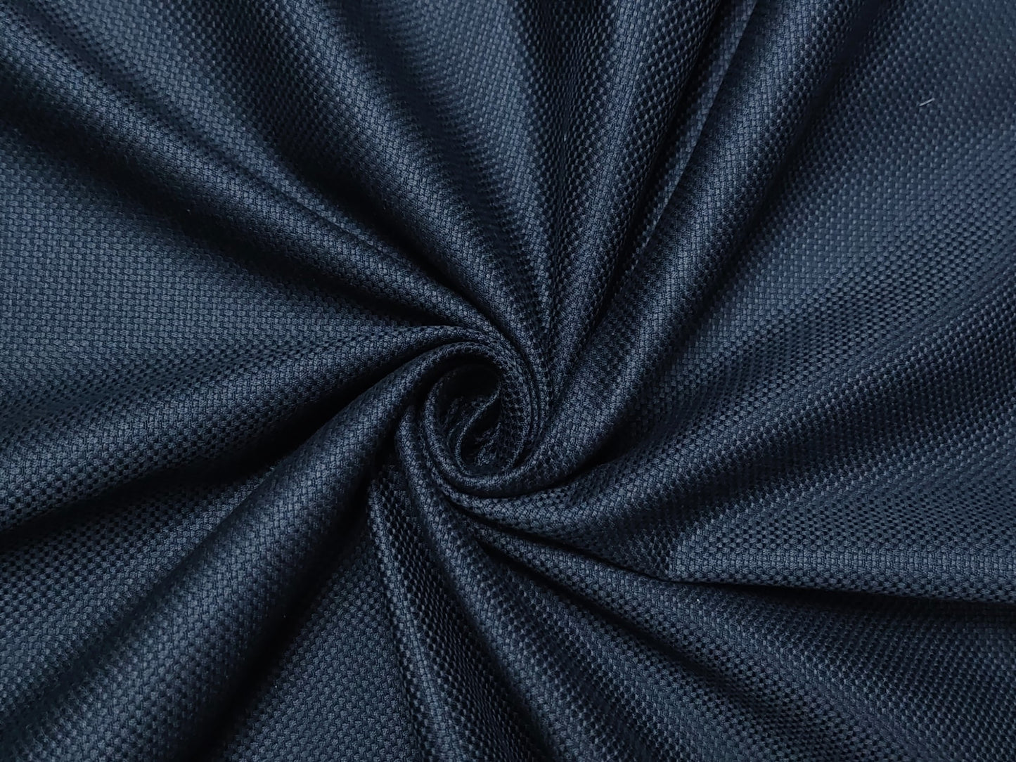 Dickens & Browne Hill View 100% Cotton Stretch Suiting Fabric (Navy Blue, Textured)