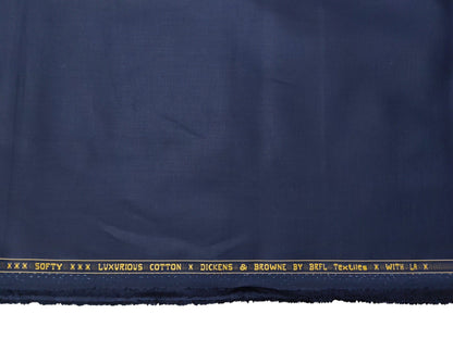 Dickens & Browne 100% Cotton Suiting Fabric (Blue, Plain Weave)