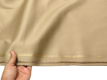 Dickens & Browne 100% Cotton Stretch Suiting Fabric (Beige, Textured)
