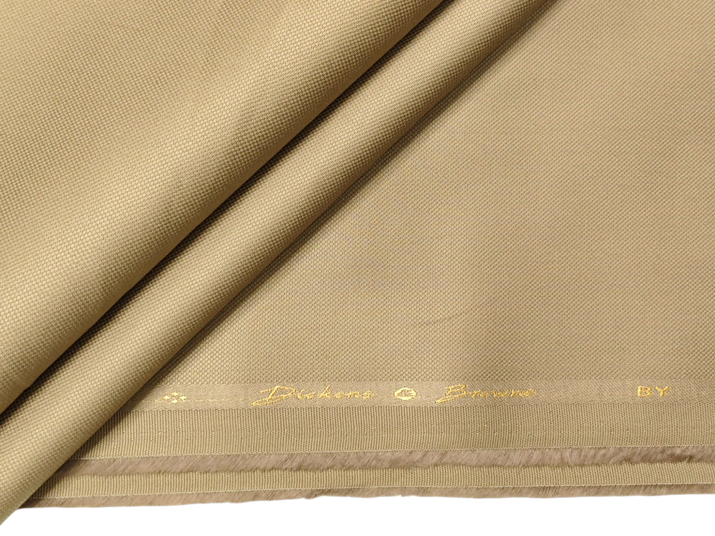 Dickens & Browne 100% Cotton Stretch Suiting Fabric (Beige, Textured)