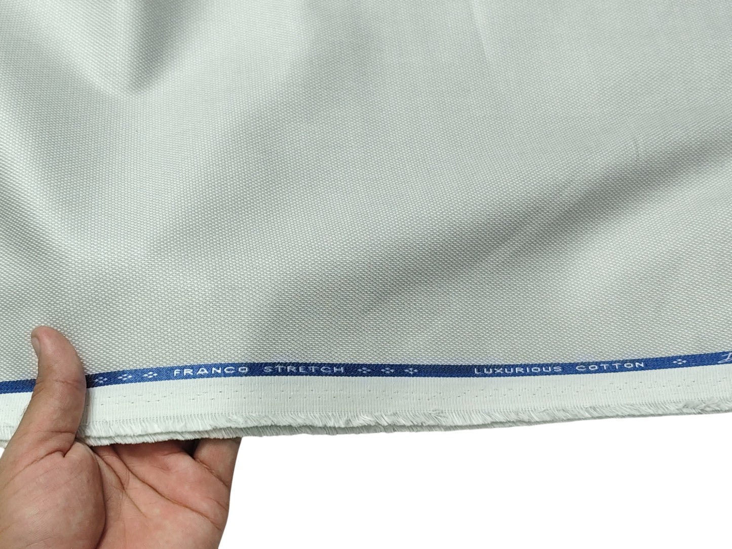 Dickens & Browne 100% Cotton Stretch Suiting Fabric (Soft Grey, Textured)