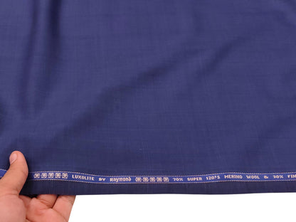 Raymond Luxolite 70% Wool Super 120's Suiting Fabric (Blue, Checks)