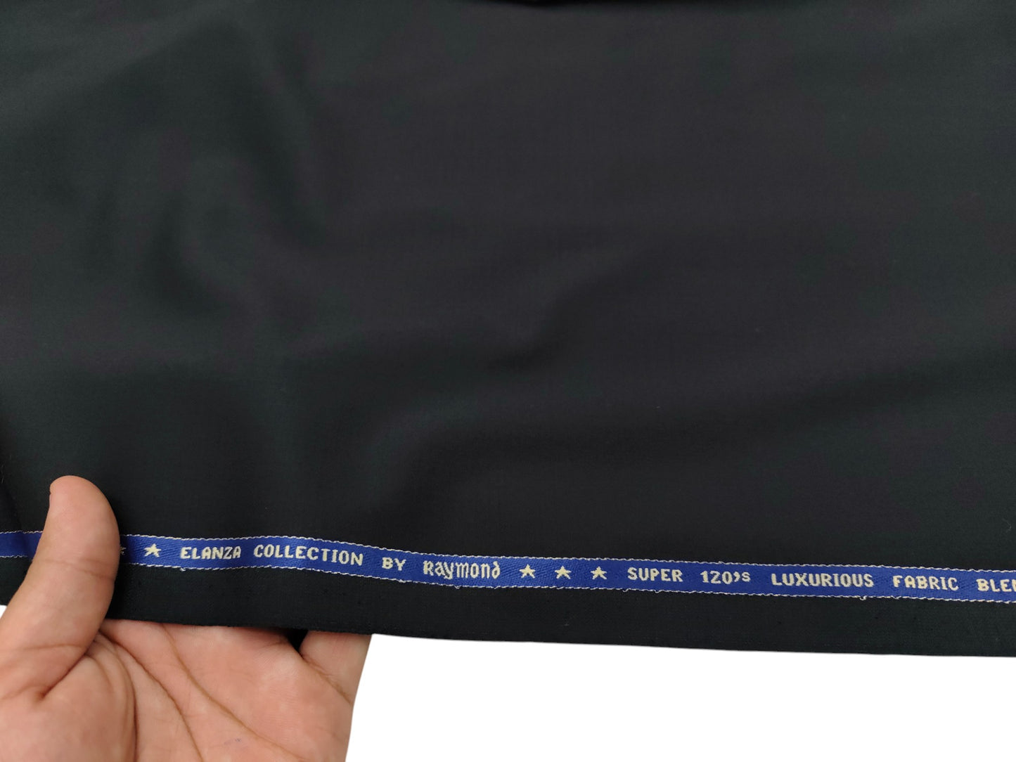 Raymond Elanza Collection 70% Wool Super 120's Suiting Fabric (Black, Plain Weave)