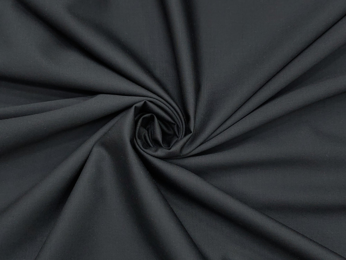 Raymond Elanza Collection 70% Wool Super 120's Suiting Fabric (Black, Plain Weave)