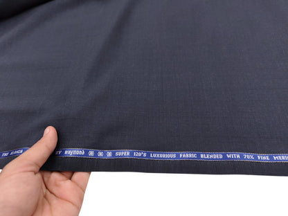 Raymond The Elanza Collection 70% Wool Super 120's Suiting Fabric (Blueish Grey, Self Design)